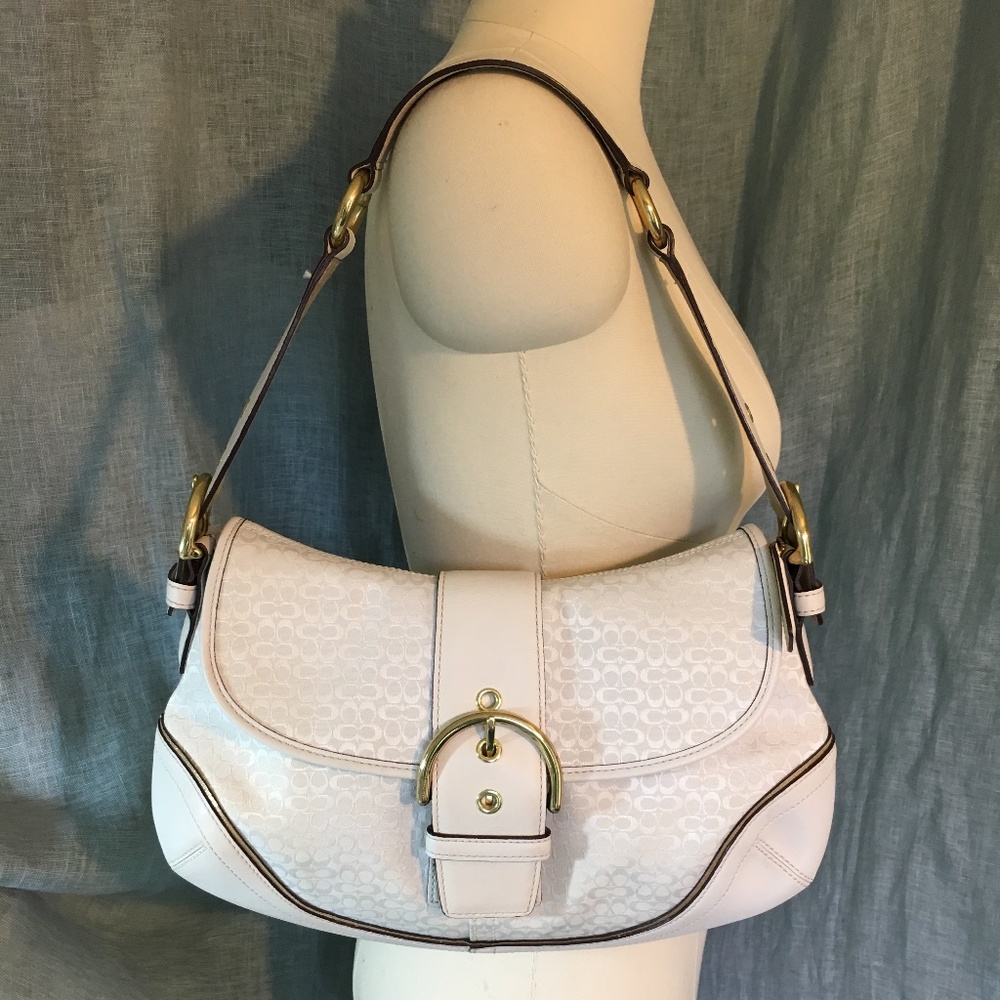 Coach Cream Signature Soho with Gold Accents
